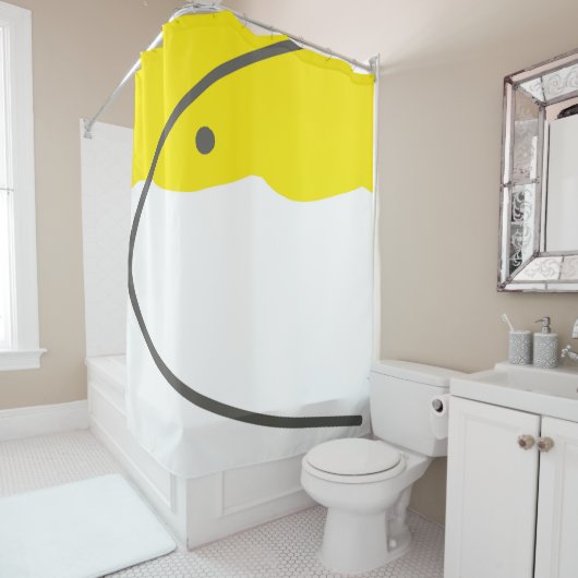 Rideaux De Douche Minimalisme Abstrait Art jaune gris blanc (En situation)