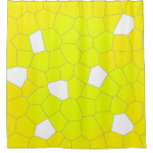 Rideaux De Douche Minimalisme Abstrait Art Jaune Gris Blanc Cellules (Devant)