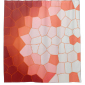 Rideaux De Douche Minimalisme Abstrait Corail Rouge Cellules Blanche (Devant)