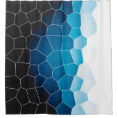 Rideaux De Douche Minimalisme Art Abstrait Bleu Cellules Blancs (Devant)