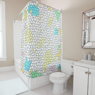 Rideaux De Douche Minimalisme Art Abstrait Pale Pastel Cellules