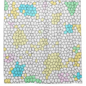 Rideaux De Douche Minimalisme Art Abstrait Pale Pastel Cellules (Devant)