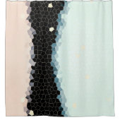 Rideaux De Douche Minimalisme Art Abstrait Pale Rose Bleu Noir (Devant)