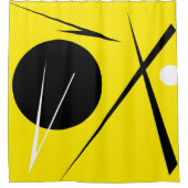 Rideaux De Douche Minimalisme moderne Art Abstrait Jaune Noir Blanc (Devant)