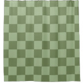 Rideaux De Douche Minimalist Sage Green Checkerboard Pattern (Devant)