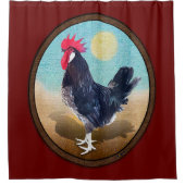Rideaux De Douche Minorque Rooster Vintage Oval (Devant)