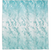 Rideaux De Douche Mint Aqua White Feuilles tropicaux (Devant)