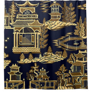 Rideaux De Douche Minuit Golden Pagoda Teahouse