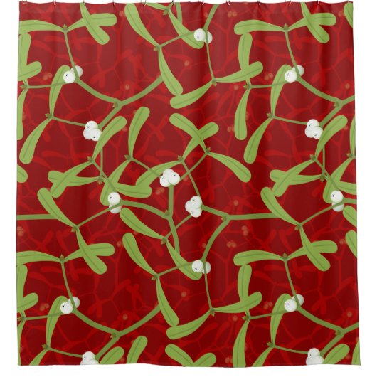 Rideaux De Douche mistletoe rouge de noël (Devant)