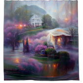 Rideaux De Douche Misty Wisteria House sur la colline (Devant)