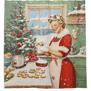 Rideaux De Douche Mme Claus Plaisir De La Cuisine De Vacances
