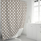 Rideaux De Douche Mocha et Géométrique Blanc