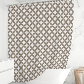 Rideaux De Douche Mocha et Géométrique Blanc