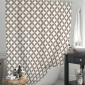 Rideaux De Douche Mocha et Géométrique Blanc