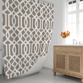 Rideaux De Douche Mocha et Treillis Blanc