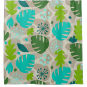 Rideaux De Douche Mod Monstera Feuilles Abstrait Hawaï Tropical-Cool (Devant)