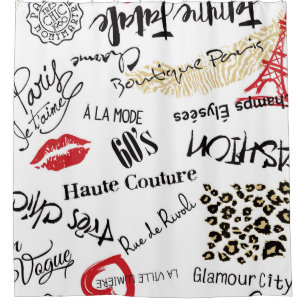 Rideaux De Douche Mode Paris : motif glamour vintage.