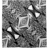 Rideaux De Douche Mode Piste Noire Et Blanc Inspiré (Devant)