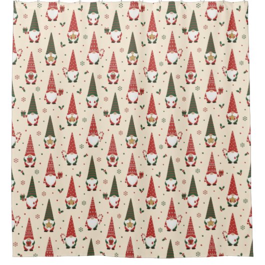 Rideaux De Douche Modèle de fête de gnome de Noël (Devant)