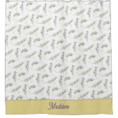 Rideaux De Douche Modèle de monogramme de branche d'olive vert sauge (Devant)