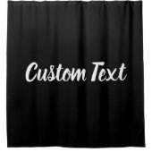 Rideaux De Douche Modèle de texte de script noir et blanc simple (Devant)