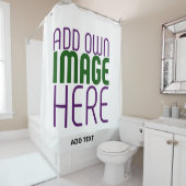 RIDEAUX DE DOUCHE MODÈLE DE TEXTE D'IMAGE BLANCHE SIMPLE MODERNE (En situation)