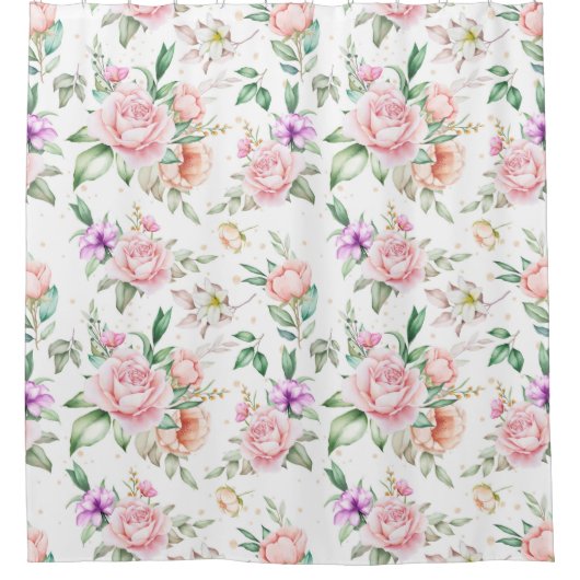 Rideaux De Douche Modèle floral (Devant)