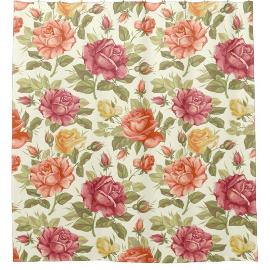 Rideaux De Douche Modèle floral (Devant)
