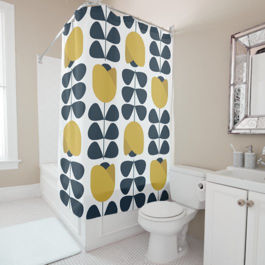 Rideaux De Douche Modèle floral (En situation)