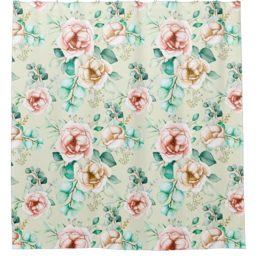 Rideaux De Douche Modèle floral (Devant)