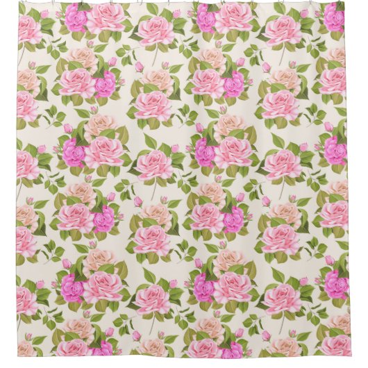 Rideaux De Douche Modèle floral (Devant)