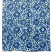Rideaux De Douche Modèle floral chinois bleu (Devant)
