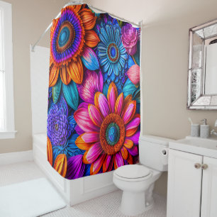 Rideaux De Douche Modèle floral en style boho