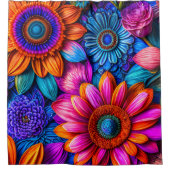 Rideaux De Douche Modèle floral en style boho (Devant)