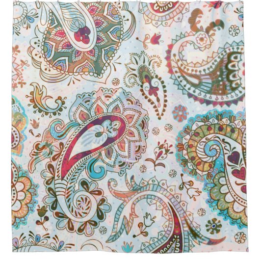 Rideaux De Douche Modèle floral ethnique jacobéen (Devant)