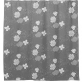 Rideaux De Douche Modèle floral gris et blanc moderne (Devant)