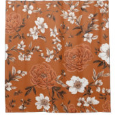 Rideaux De Douche Modèle Floral Orange Brûlé (Devant)