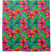 Rideaux De Douche Modèle floral Paradis tropical (Devant)