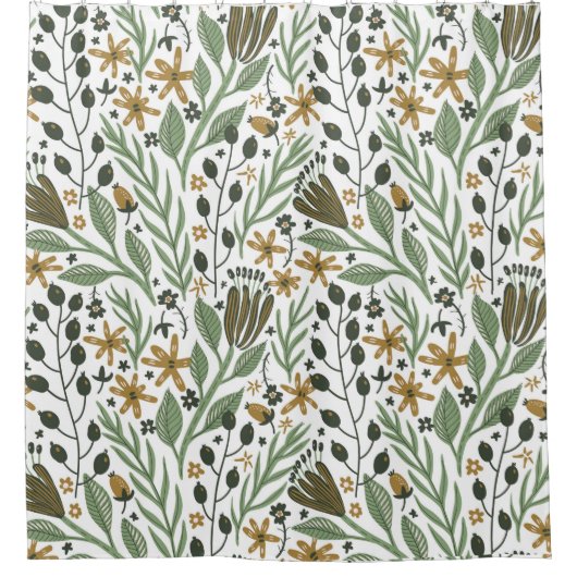 Rideaux De Douche Modèle floral rêve vert (Devant)