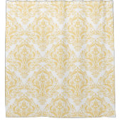 Rideaux De Douche Modèle unique jaune et blanc classique Damas (Devant)