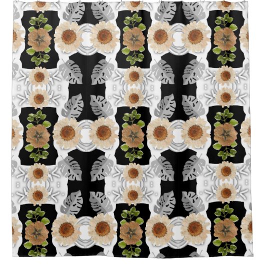 Rideaux De Douche Modern abstract floral art (Devant)