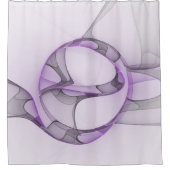 Rideaux De Douche Modern Abstract Fractal Art Lavender Gray (Devant)