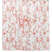 Rideaux De Douche Modern Abstract Red toile Wildflowers on White (Devant)