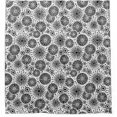 Rideaux De Douche Modern Black White Geometric Flowers Starburst (Devant)