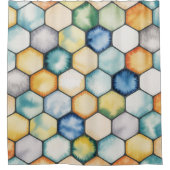 Rideaux De Douche Modern Geometric Honeycomb (Devant)