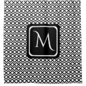 Rideaux De Douche Modern Geometric Monogram Black White (Devant)