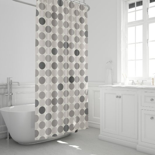 Rideaux De Douche Modern Gray Geometric Circles Guest Wow Decor