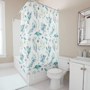 Rideaux De Douche Modern lavender watercolor floral
