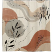 Rideaux De Douche Modern Minimalist Organic Abstract Shapes Pattern (Devant)