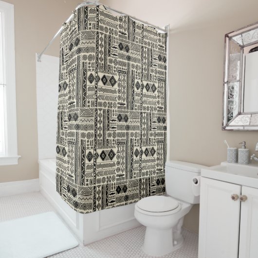 Rideaux De Douche Modern Mudcloth Print (En situation)